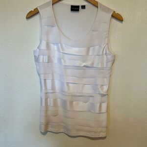 Tribal white layered sleeveless top.